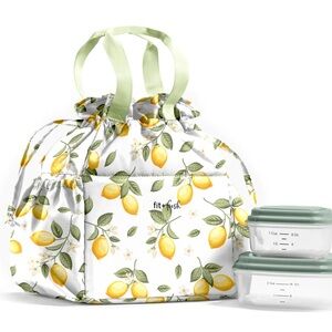 Fit & Fresh Lemon Print Lunch Bag with Containers